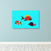 Tropisch visgestort canvas afdruk (Insitu (Houten vloer))