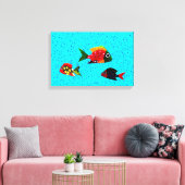 Tropisch visgestort canvas afdruk (Insitu (Woonkamer))