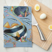 Tropisch viskoraalrif theedoek (Quarter Fold)