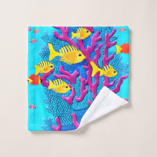 Tropisch visnaadloos patroon bad handdoek (Wasdoekje)