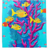 Tropisch visnaadloos patroon douchegordijn (Voorkant)