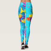 Tropisch visnaadloos patroon leggings (Achterkant)