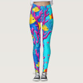 Tropisch visnaadloos patroon leggings (Voorkant)