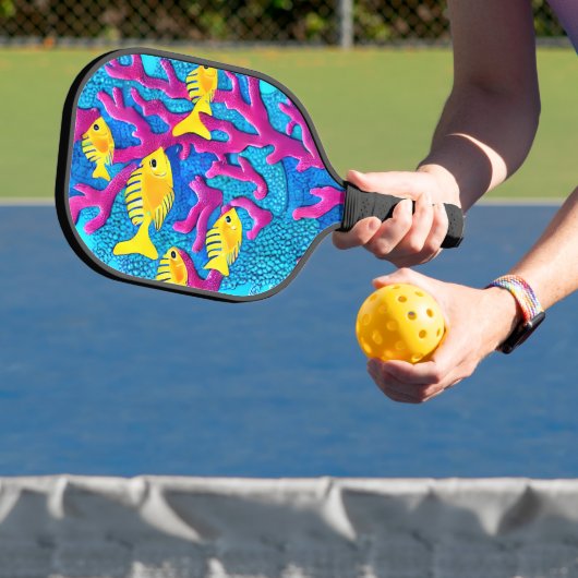 Tropisch visnaadloos patroon pickleball paddle (Insitu)