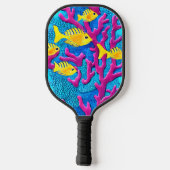 Tropisch visnaadloos patroon pickleball paddle (Achterkant)