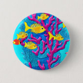 Tropisch visnaadloos patroon ronde button 5,7 cm (Voorkant)