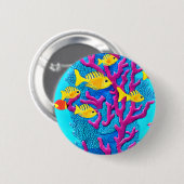 Tropisch visnaadloos patroon ronde button 5,7 cm (Voorkant /achterkant)