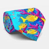 Tropisch visnaadloos patroon stropdas (Opgerold)