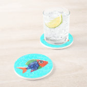 Tropisch visOnderzetter Zandsteen Onderzetter (Zijkant)