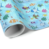 Tropisch vispakpapier voor kinderen cadeaupapier (Rol Hoek)