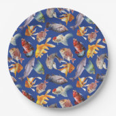 Tropisch vispatroon papieren bordje (Voorkant)