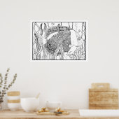 Tropisch vissenafscheidingsblad DIY Coloring Poste Poster (Keuken)