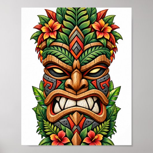 Tropisch Vlam Masker Poster (Voorkant)