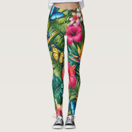Tropisch Vlinderpatroon Leggings
