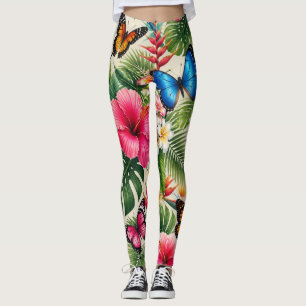 Tropisch Vlinderpatroon Leggings
