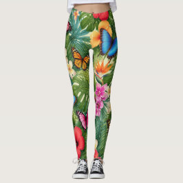 Tropisch Vlinderpatroon Leggings