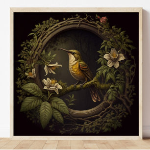 Tropisch  Vogel en Bloemen Perfect Poster