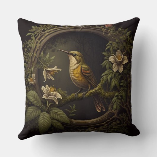 Tropisch  Vogel- en Bloemkussen Kussen (Achterkant)