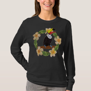 Tropisch Vogel Regenwoud Dier Bloemen Toucan T-shirt
