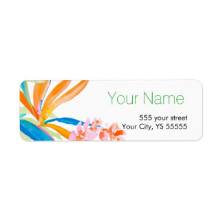 Tropisch vogel van de Waterverf van de Paradise Fl Etiket