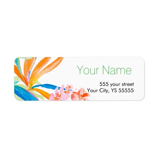 Tropisch vogel van de Waterverf van de Paradise Fl Etiket (Voorkant)