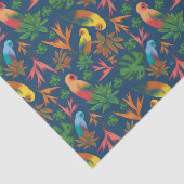 Tropisch vogelblauw flessenpatroon tissuepapier (Detail)