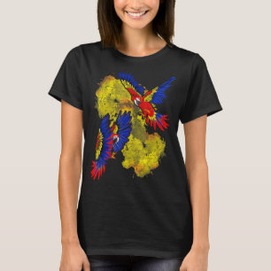 Tropisch Vogeldier Oerwoud Kleurrijke Macaw Parrot T-shirt