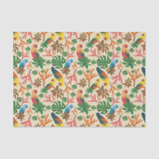Tropisch vogelkleurig flessenpatroon tissuepapier