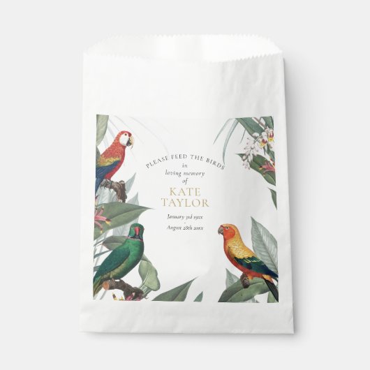 Tropisch vogelpakket begrafenis Memorial Bedankzakje (Voorkant)