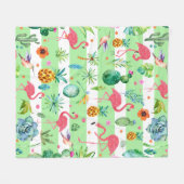 Tropisch vogelpatroon en bloemen fleece deken (Voorkant (Horizontaal))