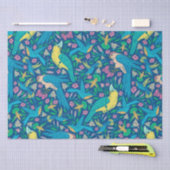 Tropisch vogelpatroon en bloemen tissuepapier (Craft)