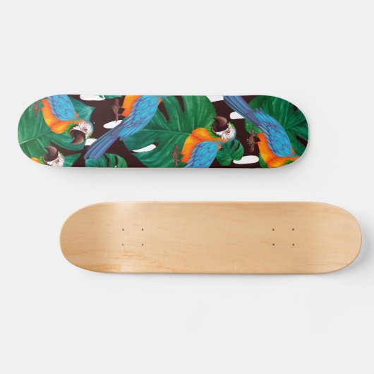 Tropisch vogelpatroon persoonlijk skateboard (Horizontaal)
