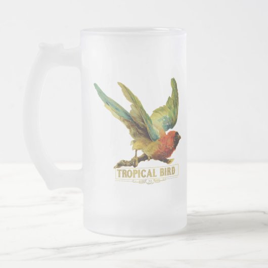 Tropisch vogelstempel  Cigar Brand Stamp Matglas Bierpul (Links)