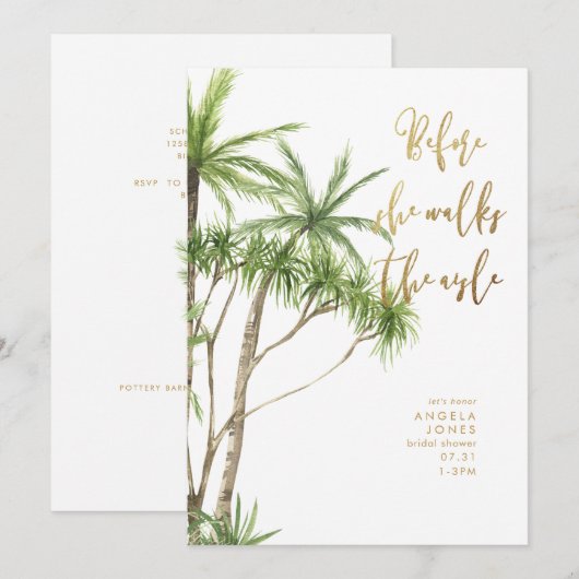 Tropisch voor ze het Vrijgezellenfeest van Aisle l Kaart (Voorkant / Achterkant)