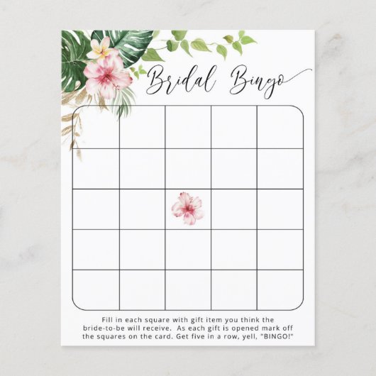 Tropisch vrijgezellenfeest bingo (Voorkant)