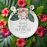 Tropisch Vrijgezellenfeest Bord<br><div class="desc">Tropisch Monstera Vrijgezellenfeest Papier Bord. Overeenkomende objecten beschikbaar. Zie hier het volledige collectie: https://www.zazzle.com/collections/watercolor_tropical_flowers_and_leaves-119671500108864210</div>