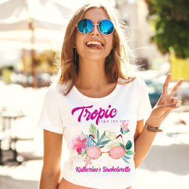 Tropisch vrijgezellenfeest bruidsmeisje t-shirt