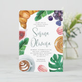 Tropisch Vrijgezellenfeest Brunch Kaart (Staand voorkant)