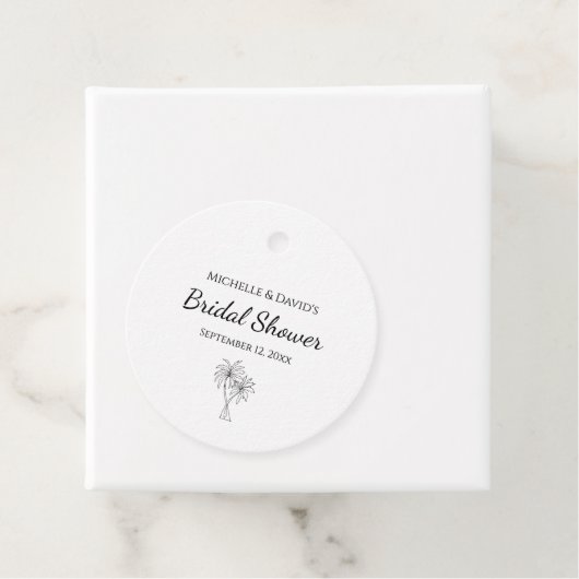 Tropisch Vrijgezellenfeest Elegante palmbomen Bedankjes Labels (In situ)