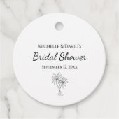 Tropisch Vrijgezellenfeest Elegante palmbomen Bedankjes Labels (Voorkant)