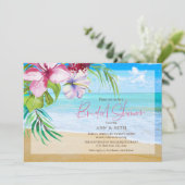 Tropisch Vrijgezellenfeest Floral Beach Kaart (Staand voorkant)