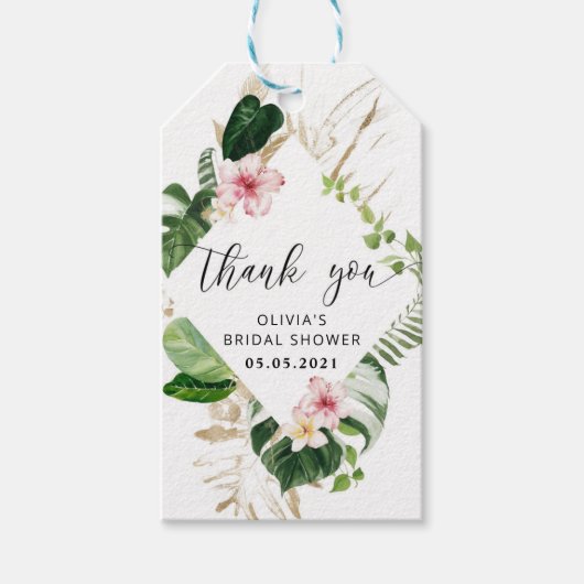 Tropisch vrijgezellenfeest-gunstlabel cadeaulabel (Voorkant)