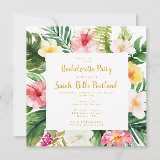 Tropisch vrijgezellenfeest kaart (Voorkant)