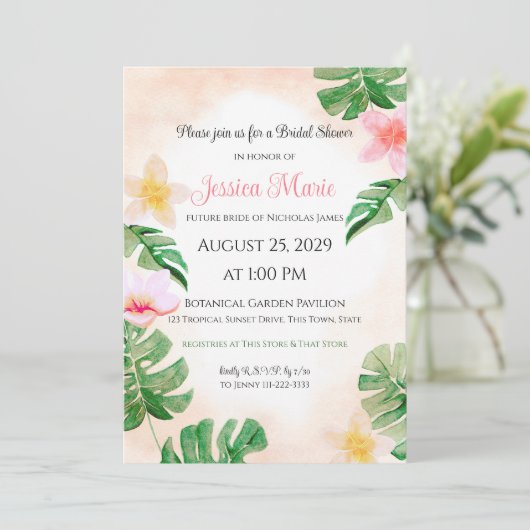 Tropisch Vrijgezellenfeest Kaart (Staand voorkant)