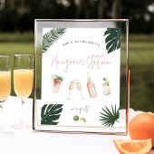 Tropisch vrijgezellenfeest kater station bord poster