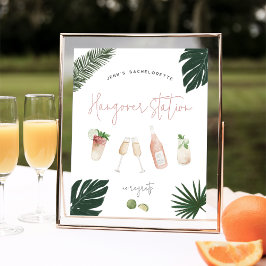 Tropisch vrijgezellenfeest katerstation bord poster