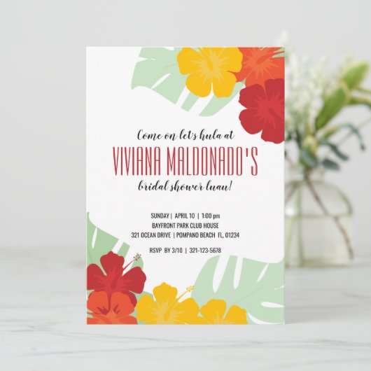 Tropisch VRIJGEZELLENFEEST Luau Uitnodiging 2 (Staand voorkant)