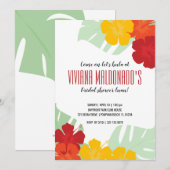 Tropisch VRIJGEZELLENFEEST Luau Uitnodiging 2 (Voorkant / Achterkant)