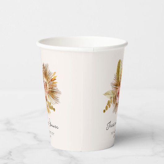 Tropisch  Vrijgezellenfeest met bloemen Papieren Bekers (Rechts)