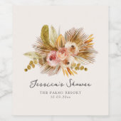 Tropisch  Vrijgezellenfeest met bloemen Wijn Etiket (Enkel label)